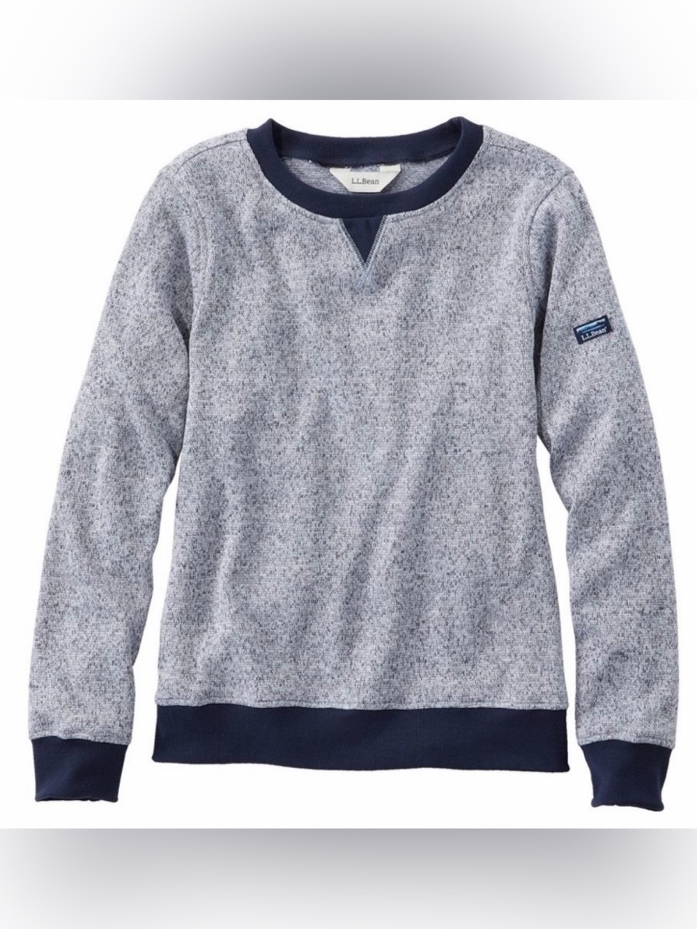 L.L. Bean Women's Heathered blue Crewneck Sweater large nwt